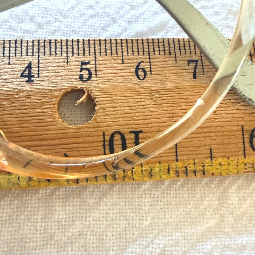 Vintage 1950s Cat Eye Glasses Floral Metal Overlay Silver Amber Clear Frames